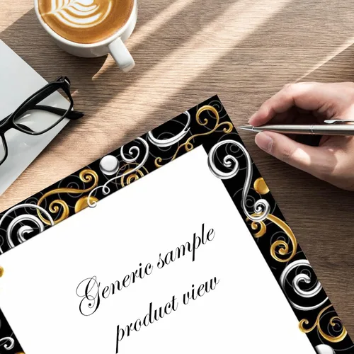 Vista 5 de Gold & Silver Swirls - Papel para impresora láser y inyección de tinta con membrete, paquete de 25