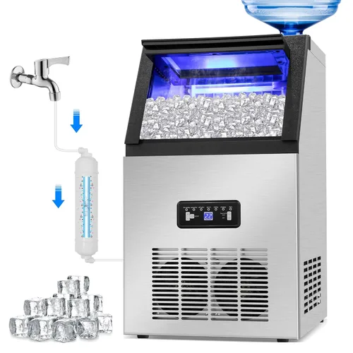 Vista 18 de Nugget Ice Makers - Máquina de hielo de pellets masticables suaves con función de limpieza automática, modo de mezcla de hielo/agua/agua helada, 50