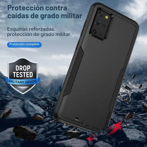 Vista 3 de Funda para Galaxy S20 Plus, con protector de pantalla HD [prueba de caídas de grado militar] Funda protectora resistente a prueba de golpes