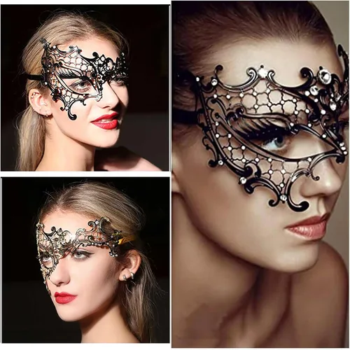 Vista 6 de Seglorwy Máscara de mascarada para parejas, mujeres y hombres, veneciano Mardi Gras, Halloween, fiesta de Navidad, pareja, máscara de máscaras