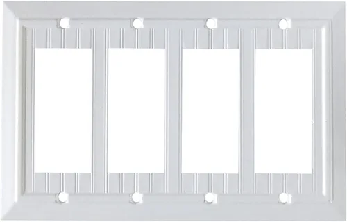 Vista 13 de Placas de pared clásicas de tablilla ranurada blanco puro, cubiertas de interruptor de luz, cubiertas de tomacorrientes eléctricos, placas