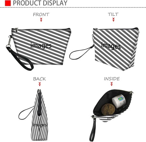 Vista 6 de Upetstory Bolsa de maquillaje de animales, bolso pequeño de cuero para cosméticos de viaje para niñas y mujeres, bolso de mano para lápiz labial