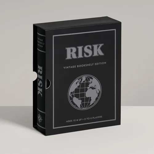 Vista 5 de WS Game Company Risk Vintage Bookshelf Edition Juego de mesa de estrategia