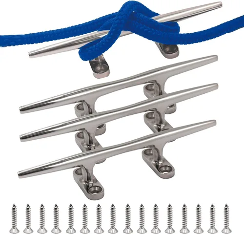 Vista 9 de SHENGHUISS Tacos de barco de acero inoxidable 316 con base abierta para muelle de barco (4"/5"/6"/8"/10"/12")