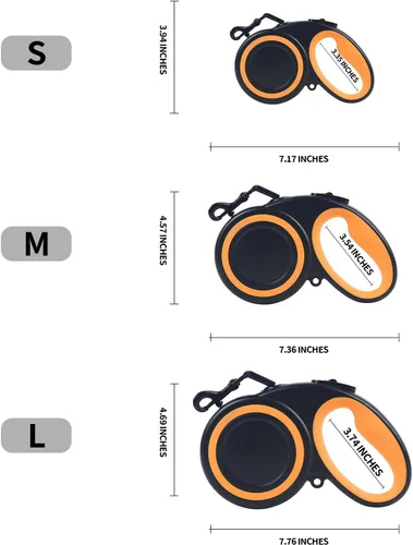 Vista 8 de Correa retráctil para perro de 16 pies, sin enredos de 360°, resistente para perros de hasta 66 libras con mango antideslizante, correa de paseo