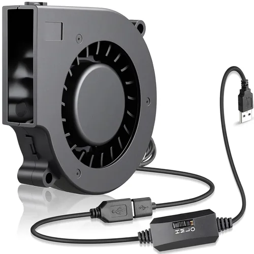 Vista 10 de GDSTIME Ventilador USB de 1.969 in con control de 3 velocidades 5015 5V Turbina Turbo Fan