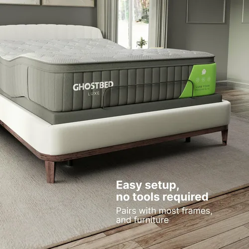 Vista 10 de GhostBed Base de cama ajustable con control remoto inalámbrico, ajustes de gravedad cero y masaje, puertos USB, marco de cama ajustable relajante