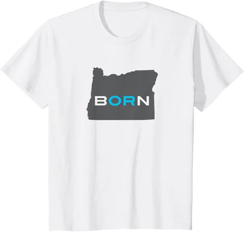 Vista 19 de Nacido en Oregon Camisa – Estado Mapa Born Idea de regalo, Negro