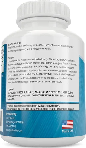 Vista 2 de Purely Holistic L-teanina de 200 mg (doble fuerza), 180 cápsulas veganas, suministro para 6 meses, vitaminas de letanina sin OMG y sin gluten