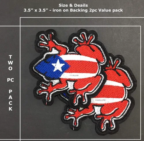 Vista 2 de Banderas de Puerto Rico Parches DIY Banderas de Boricua Puertorriqueña