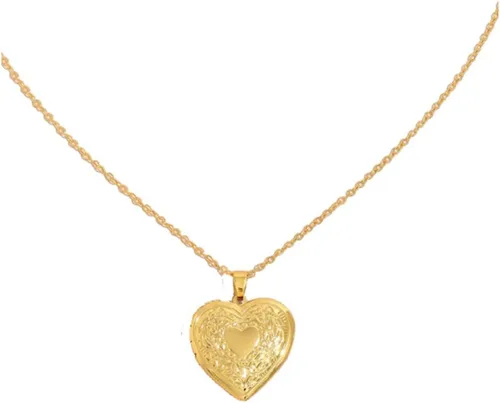 Vista 5 de yaozeio Collar de medallón dorado con medallón de imagen para mujeres que sostienen fotos fotos en forma de corazón, collar con colgante de medallón