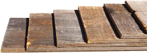 Vista 4 de Rockin' Wood Tablones de Madera Real con Aplicación de Clavos, Rústica Recuperada Naturalmente Desgastada, Madera de Granero, Paneles Decorativos