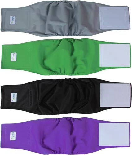 Vista 10 de Pañales envolventes reusables para perros machos, banda para barriga para cachorros lavable, Teamoy