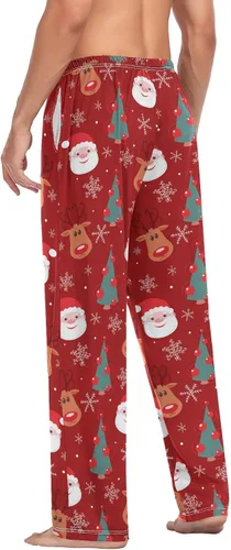 Vista 6 de Aslsiy Pantalones de pijama navideños para hombre de Candy Cane