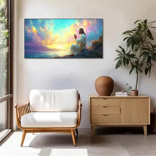 Vista 2 de Man Sunset Diamond Painting Kits for Adults Beginners, 5D Full Drill Diamond Art Kits Gem Art for Home Wall Decor, Rhinestone Embroidery Crafts, DIY