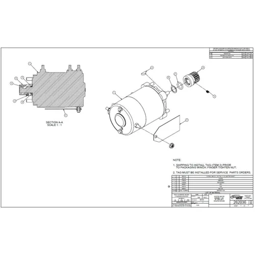 Vista 6 de Auto Crane 24V, Conjunto de motor eléctrico - 24V, RE-12000, W/suelo aislado