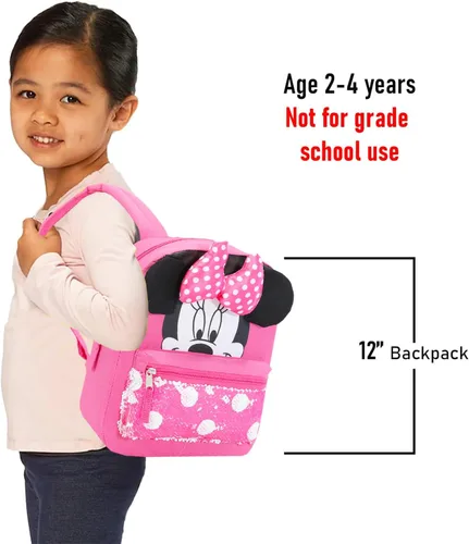 Vista 5 de Minnie Mouse - Mini mochila para mujeres y niños, paquete de 12 pulgadas +
