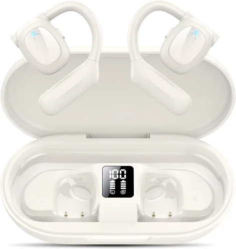 Vista 7 de Auriculares Bluetooth 5.3 de oreja abierta, auriculares inalámbricos deportivos sobre auriculares integrados 4 micrófonos con ganchos