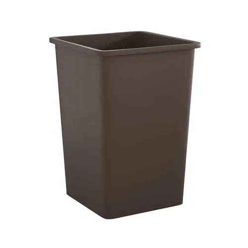 Vista 5 de Bote de basura comercial cuadrado beige de 19 galones para escuela, hotel, oficina, almacén, centro comercial, restaurante