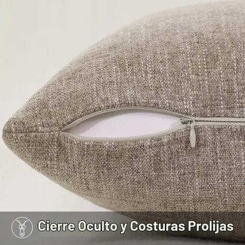 Vista 5 de decorUhome Juego de 2 fundas de almohada de felpilla de color caqui otoñal de 20 x 20 pulgadas