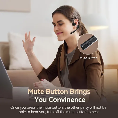 Vista 5 de CXK Auriculares de oreja abierta con micrófono, auriculares inalámbricos con cancelación de ruido AI, Bluetooth 5.3, auriculares Bluetooth