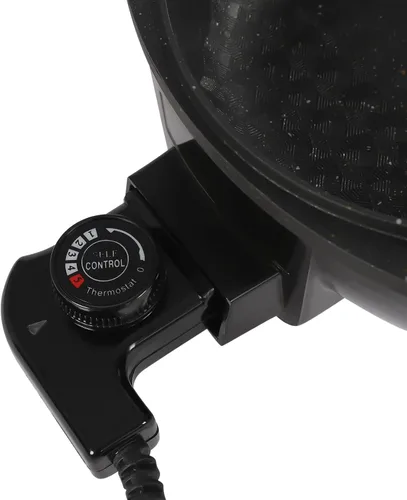 Vista 9 de Combo eléctrico de olla caliente y parrilla, con forma de sol y luna 2 en 1, parrilla de barbacoa y olla caliente de aluminio de 14 pulgadas de 5