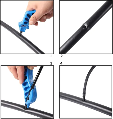 Vista 3 de Herramientas de Perforación e Inserción de Accesorios 2 en 1 para Tubería de Riego por Goteo, Perforador de Tubos de Goteo para Facilitar