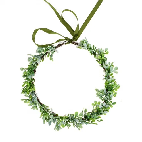 Vista 2 de Vividsun - Diadema para novia con corona de hojas verdes bohemia, diseño floral, Gratis, A