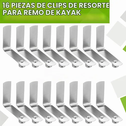 Vista 5 de Demissle 16 Pieces Canopy Metal Push Button Spring Clip Stainless Steel Push Button Clips V Shaped Tent Pole Clips Spring Lock for Camping Kayak