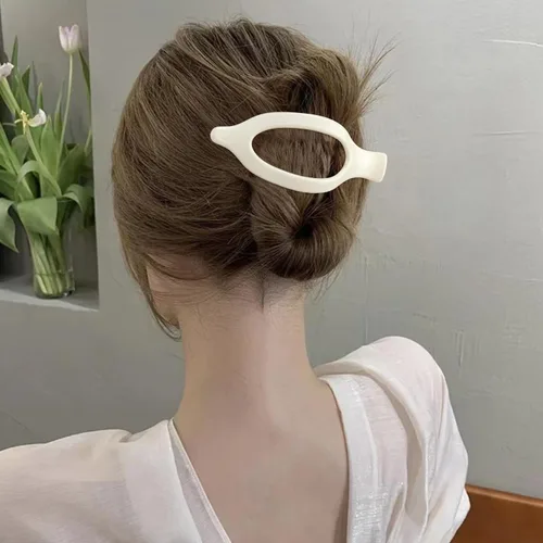 Vista 2 de ATODEN Pinzas planas para el cabello, 3 piezas, French Concord - Pinzas de mandíbula neutras grandes para cabello fino/grueso, blanco, marrón, negro