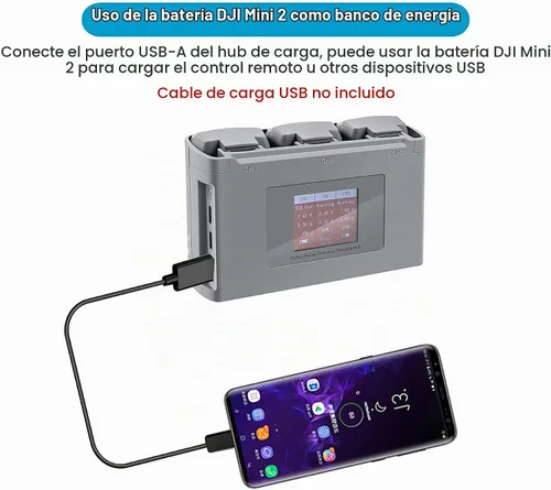 Vista 5 de Hub de cargador de batería bidireccional LCD para DJI Mini 4K,2,2 SE Drone,Carga de tres baterías en secuencia Accesorios de carga