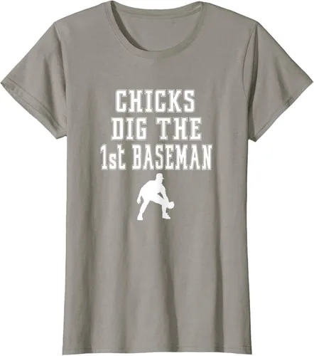 Vista 27 de Chicks Dig First Baseman - Camiseta de primera base Beisbol Player, Negro