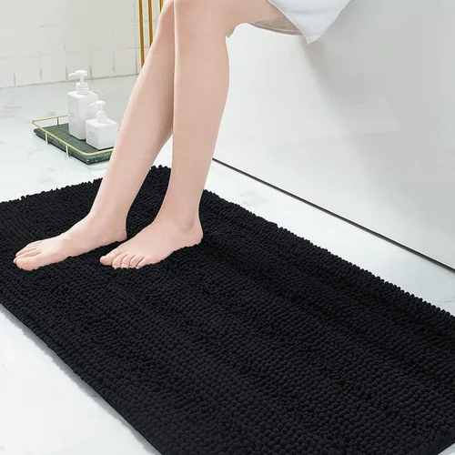 Vista 132 de Grandaily Alfombras de baño de felpilla a rayas de 24 x 16 pulgadas, extra gruesas y suaves, absorbentes, parte trasera de goma, alfombra de ducha
