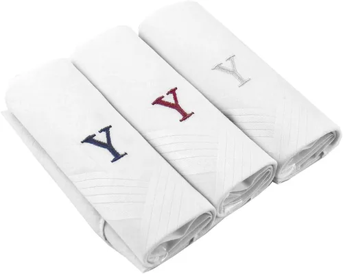 Vista 5 de Pañuelo inicial para hombre, juego de 3 piezas, pañuelo de algodón con monograma, con tu letra inicial