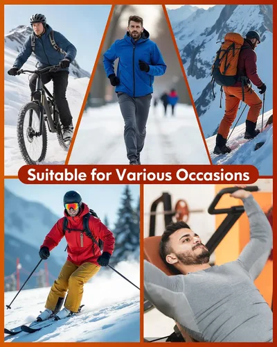 Vista 6 de CL convallaria Paquete de 2 ropa interior térmica para hombre, conjunto de capa base con forro polar, parte inferior de invierno, 2XS-6XL