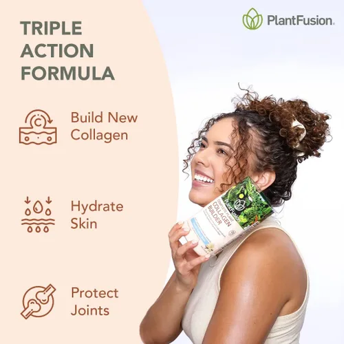 Vista 2 de PlantFusion Polvo de colágeno vegano – Polvo de proteína de colágeno a base de plantas para músculos y articulaciones, cabello, piel y uñas – Keto