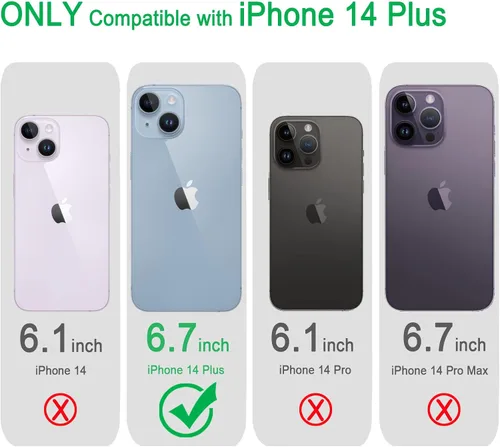Vista 2 de JJGoo Funda transparente compatible con iPhone 14 Plus, no amarillea, a prueba de golpes, para Apple iPhone 14 Plus, delgada, antiarañazos, carcasa