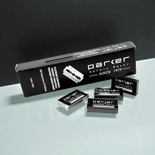 Vista 8 de Parker - 100 cuchillas de afeitar de seguridad de doble filo, acero inoxidable revestido de platino y tungsteno de alta calidad para afeitados