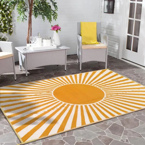 Vista 13 de Anidaroel Alfombra de área para exteriores para patio, 4 x 6 pies, impermeable, reversible, alfombra de paja de plástico para exteriores, alfombra