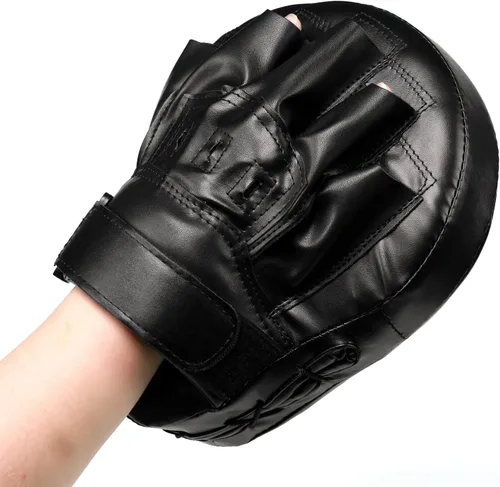 Vista 5 de Valleycomfy - Manoplas de boxeo curvadas de piel sintética para entrenamiento Leatherette Training Hand Pads,Ideal for Karate, Muay Thai Kick