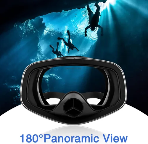 Vista 2 de Máscara de buceo con válvula de drenaje de visión amplia, adecuada para adultos, buceo, buceo libre y esnórquel
