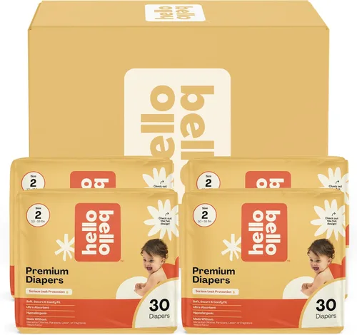 Vista 22 de Hello Bello Premium Pañales para bebé talla 1, 32 unidades de pañales desechables, extra absorbentes, hipoalergénicos con ajuste cómodo y seguro
