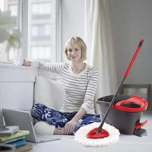 Vista 7 de Paquete de 3 repuestos para trapeador de cabeza de repuesto EasyWring Spin Mop Recambios