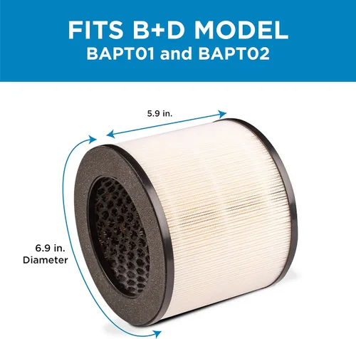 Vista 2 de BLACK+DECKER Filtro de repuesto AF1, blanco