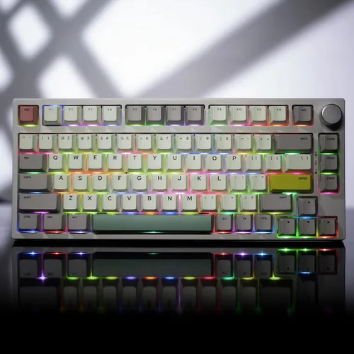 Vista 2 de GK GAMAKAY Teclado mecánico TK75 SE 75% con control de perilla, intercambio en caliente RGB Bluetooth 5.02.4GHz inalámbricoUSB-C con cable PBT