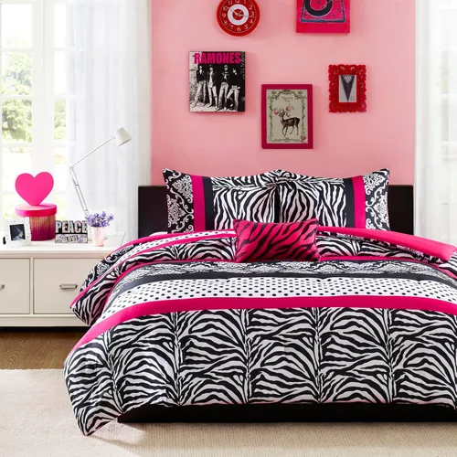 Vista 6 de Intelligent Design - Juego de edredón para dormitorio divertido - Ropa de cama moderna para todas las estaciones con estampado de lunares, capa