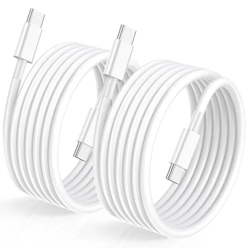 Vista 2 de Cable USB C a USB C de 1 pie y 60 W, cable de carga USB C, cable de carga rápida tipo C para iPhone
