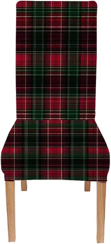 Vista 101 de TOMWISH Juego de 2 fundas para sillas de comedor, color turquesa y gris, fundas elásticas para sillas Parsons, de elastano, lavables, protectores
