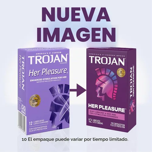 Vista 2 de Preservativo sensación lubricado, 12 unidades, Trojan, Trojan, paquete de de 1, Blanco, 1, 1