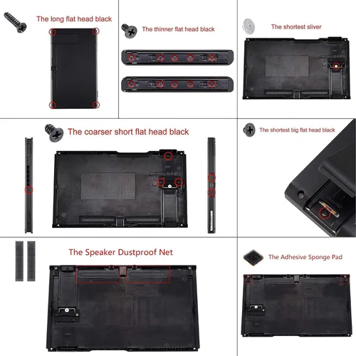 Vista 8 de eXtremeRate Botones de carcasa de repuesto para Nintendo Switch, placa trasera para consola de interruptores, carcasa con botones de juego completo